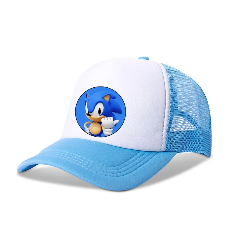 Sonics-sombreros de béisbol de poliéster para niños y niñas, sombrero ajustable, gorra informal Universal, sombrero de conductor de camión, artículos periféricos de acción de dibujos animados