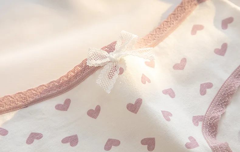5 Teile/los Nette Liebe Baumwolle Höschen Für Frauen Unterwäsche Druck Panty Mädchen Slip Atmungsaktive Weiche Unterhose Weibliche Sexy Dessous – Detail 6