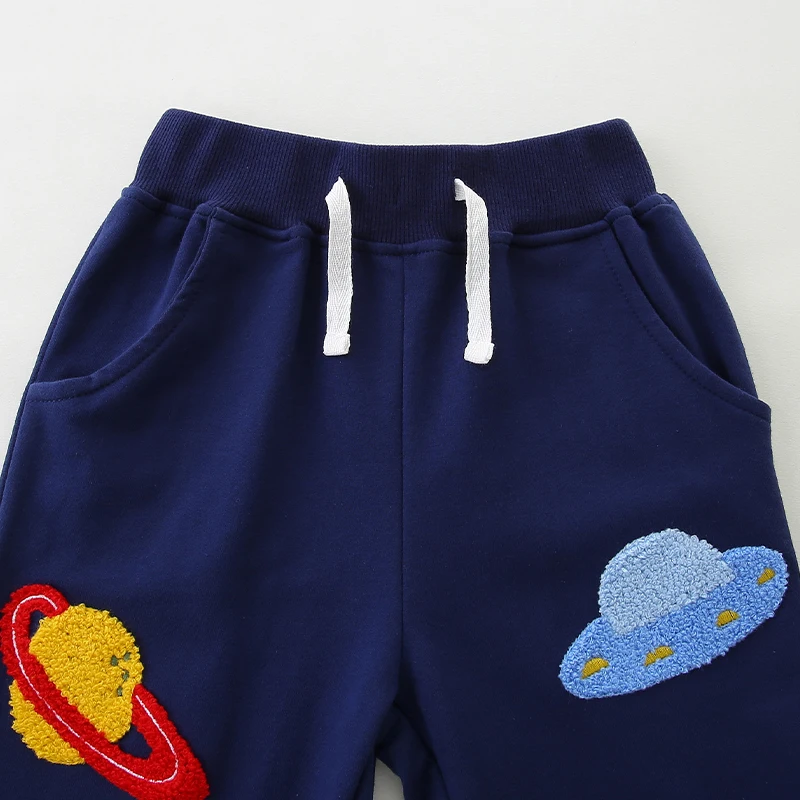الملابس الداخلية للأطفال في الخريف، السراويل الرياضية للأولاد على الموضة الأوروبية والأمريكية، والتطريز القطني المحبوك والسراويل غير الرسمية #4