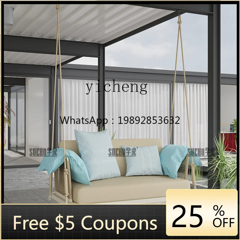 ZC Outdoor Swing Balcony Glider Courtyard Outdoor to Swing Indoor Home Single Double Rattan Cradle Glider