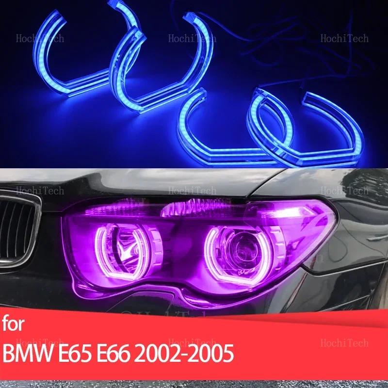 RGB multi colors Light Rings APP DRL LED Angel Eyes Kit for BMW 7 series E65 E66 Pre-facelift 745i 745Li 760Li 760i 2002-2005