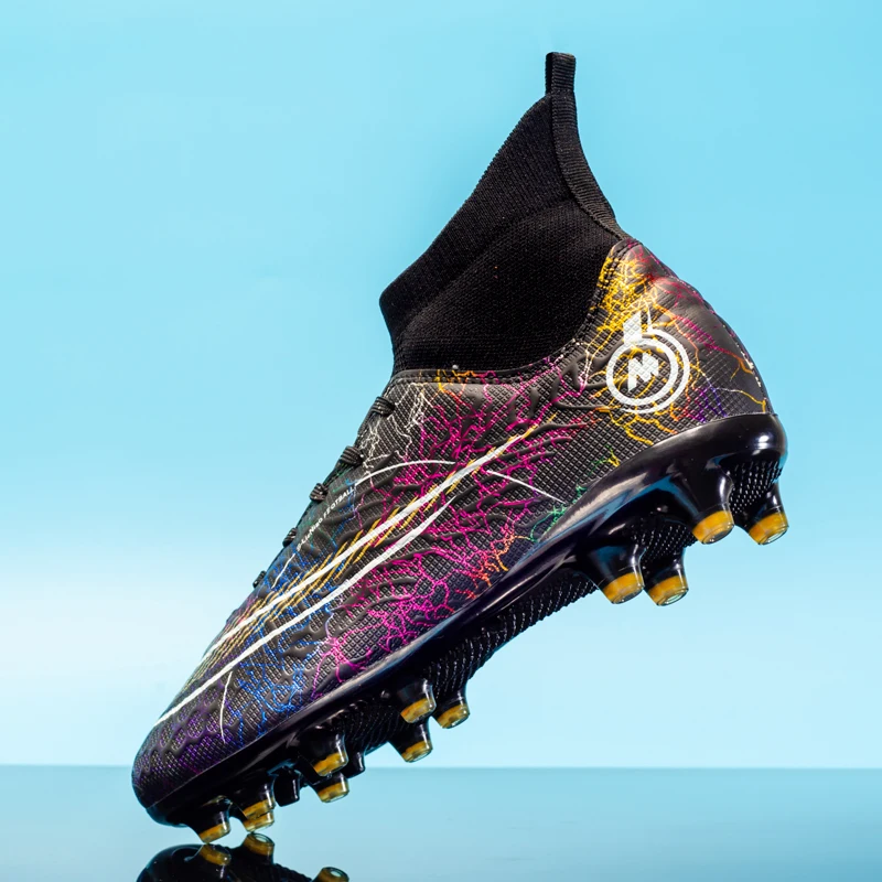 

Men's Soccer Shoes High-Top Football Cleats, Outdoor Breathable Athletic Professional Spikes Youth Football Shoes Unisex