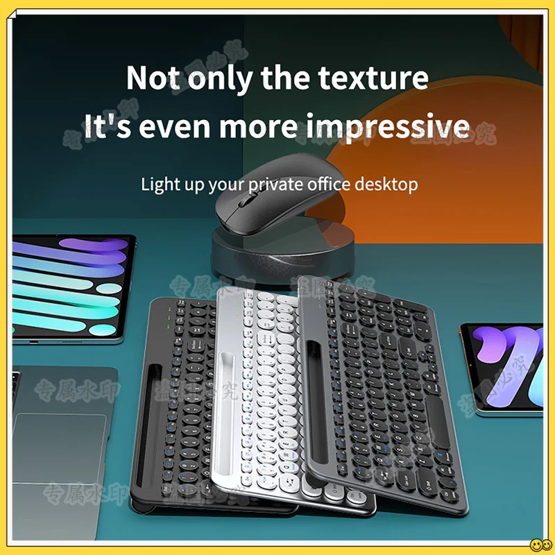 

2.4G Wireless Keyboard and Mouse Combo Three-mode Multi System Compatibility Bluetooth Keyboard Mouse Set Rechargeable Keyboards