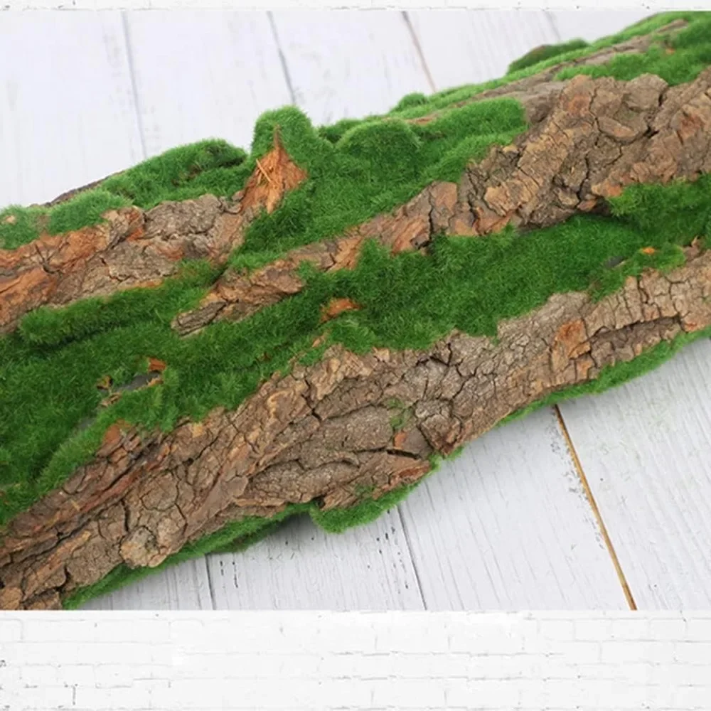 Artificial Tree Bark Moss Turf Garden Soft Simulation Moss Turf Mat Craft Fake Grass Patches for Indoor Artificial Lawn