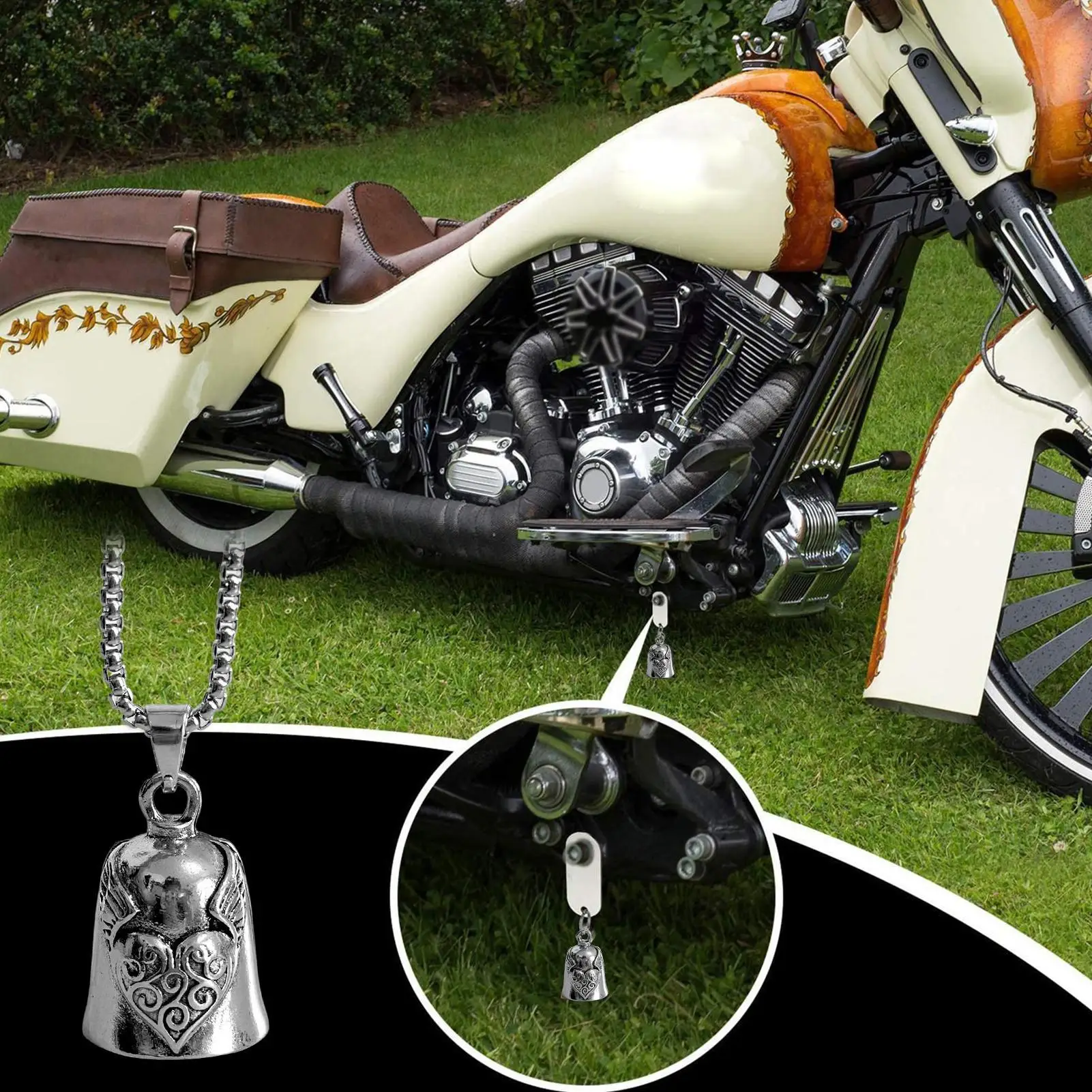 Biker Bell Heart Wing Motorbike Supplies Small Motorbike Bell For Riders Long Distance Drive Road Trip Daily Commute Birthday