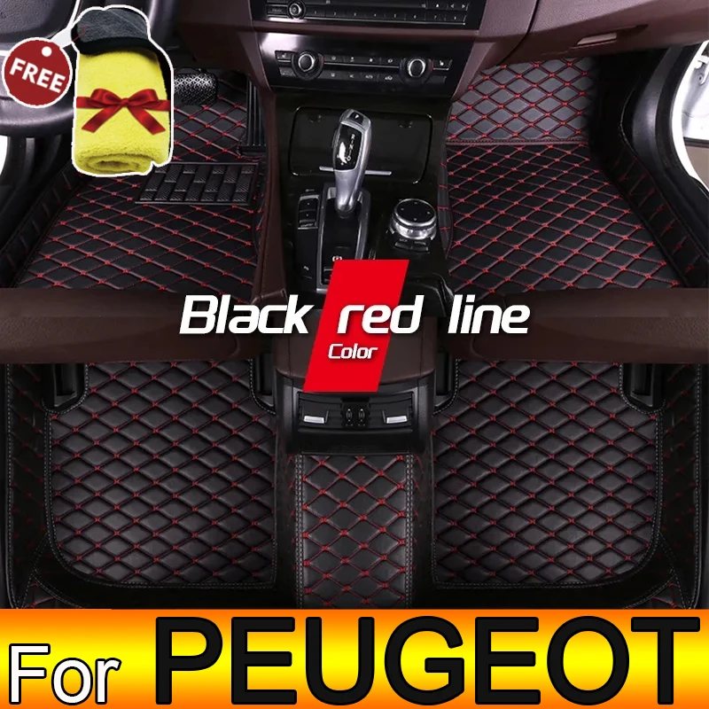 Car Floor Mats For PEUGEOT 408 508 508SW 607 2008 3008 3008 GT Line 4007 4008 5008 RCZ E-208 expert Traveller Car Accessories