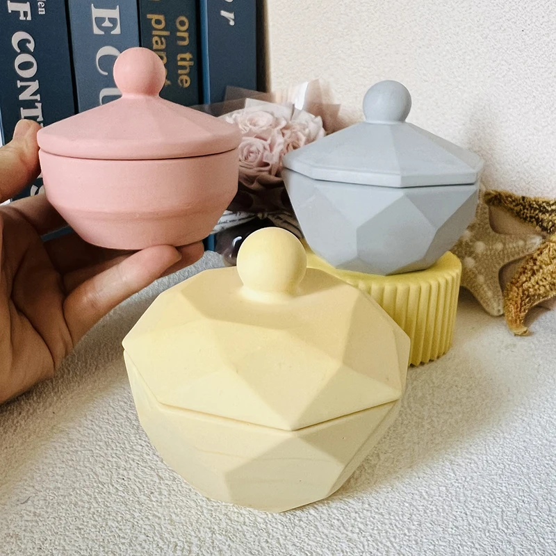 Geometrische Vorratsdose Gipsform Zement Kerze Tasse Schiff Silikonform Terrazzo Kerzenständer Schmuckstück Aufbewahrungsbox Harzform