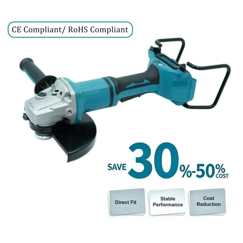 Cordless Brushless Angle Grinder 230mm 9 Inch Heavy Duty Grinding and Cutting Tool with Safety Features