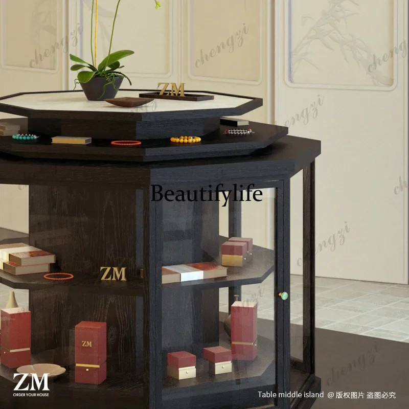 Glass Cabinet Jewelry Museum Display Gifts Jade Bracelet Tea Set Boutique Cabinet
