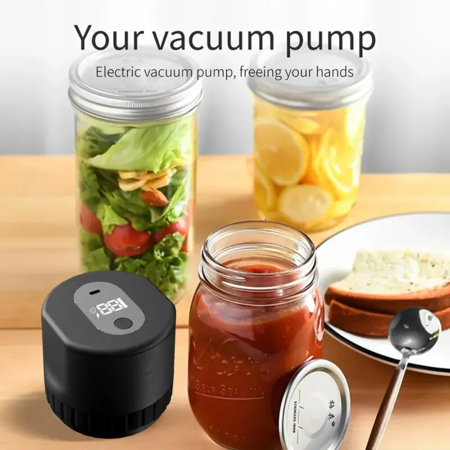 1pc Efficient and Powerful Versatile Food Preservation Vacuum Sealer Kit - Reliable and Innovative Freshness Preserver Mason Jar