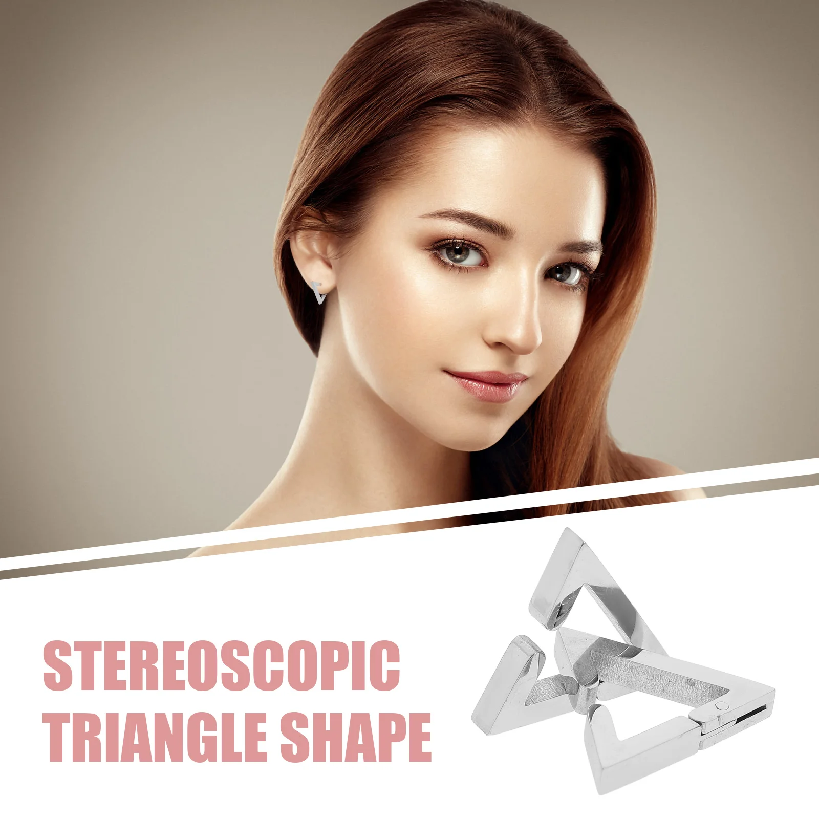 ثلاثية الأبعاد مثلث التيتانيوم الصلب أقراط النساء هندسية الأذن الكفة خفيفة الوزن فريدة من نوعها وأقراط العصرية الحد الأدنى مجوهرات الأزياء