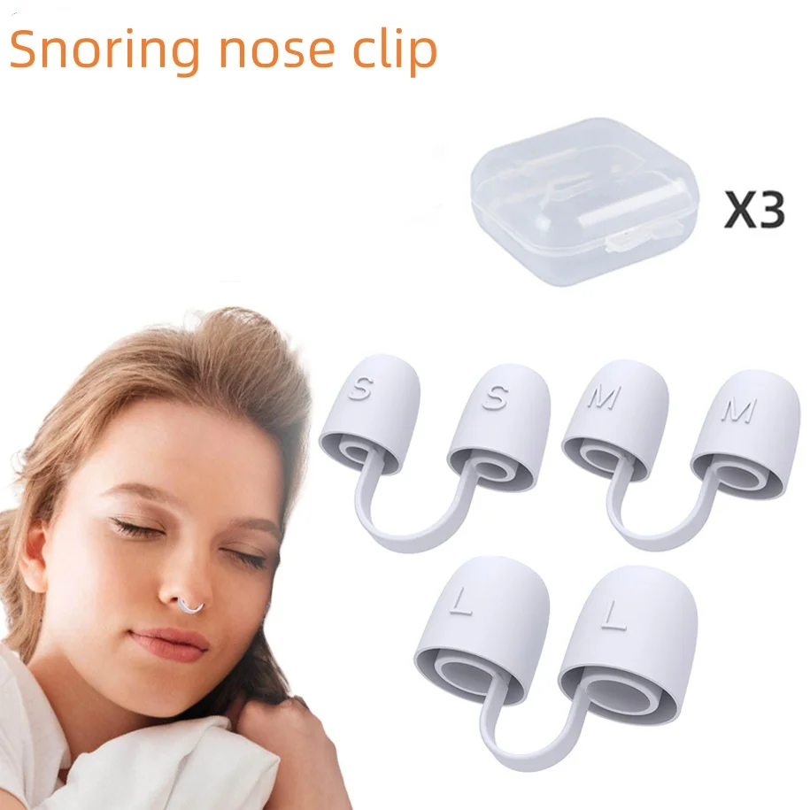 Dilatador Nasal de Silicone em 3 Tamanhos, Auxiliar de Sono Portátil, Ajuda para Respiração Nasal com Estojo de Armazenamento, Ventilador Nasal Reutilizável para Sono Noturno