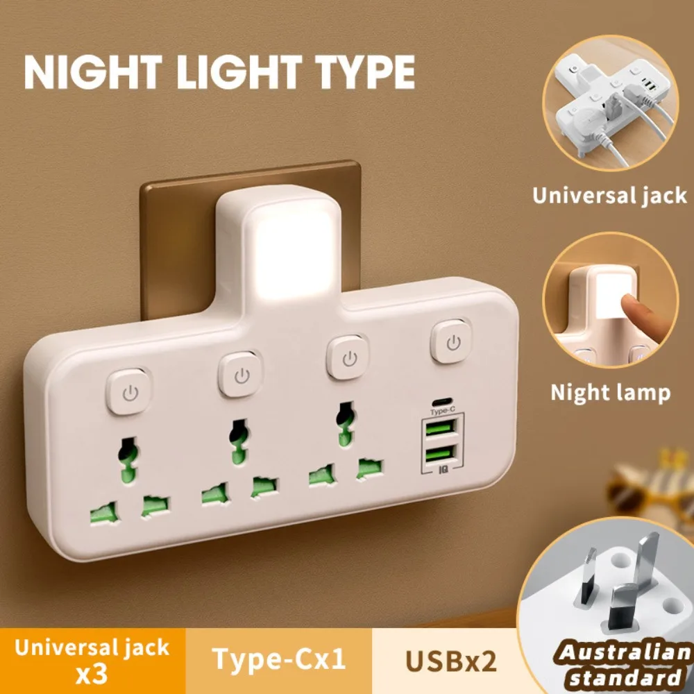 

Light Indicator AC Power Strip Portable Durable Multiprise Multiprise Universal Compatibility Wall Mounted Home Office