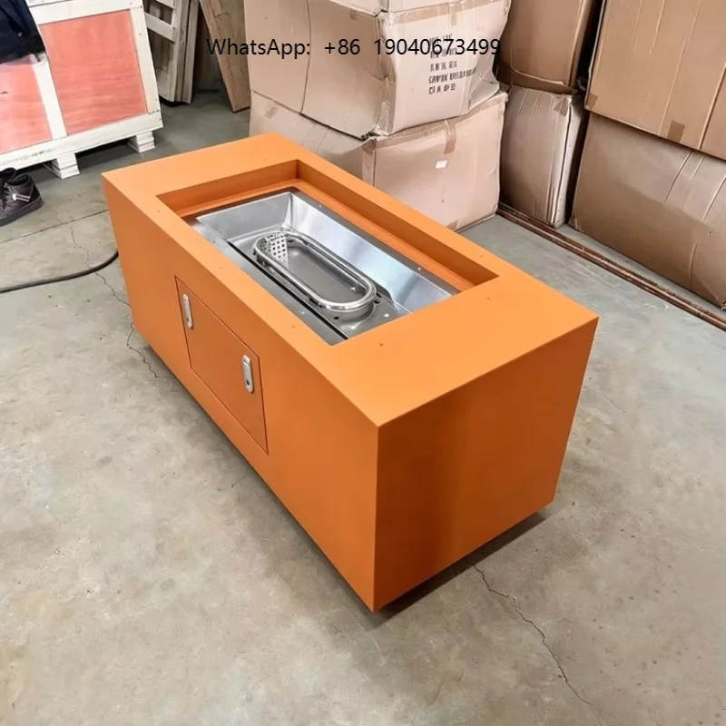 Factory Supply Custom Corten Steel Gas Fire Pit Outdoor Propane Fire Table Patio Fireplace  L007