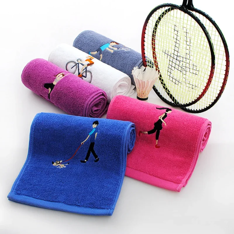 

110*20cm Pure cotton sports towel, fitness yoga golf marathon embroidery lengthened towel, soft and absorbent skin,men and women