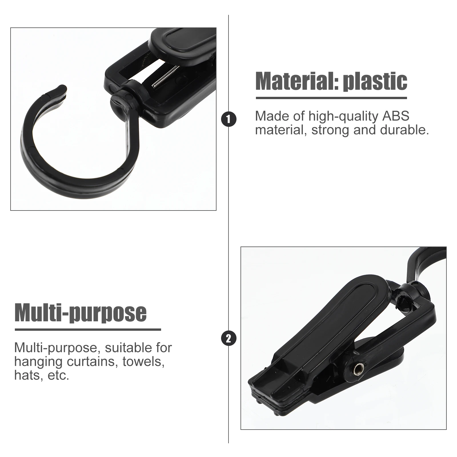 

10 Pcs Curtain Clip Hooks Rotatable Clips with Track Wider Compatibility Plastic for Rotating