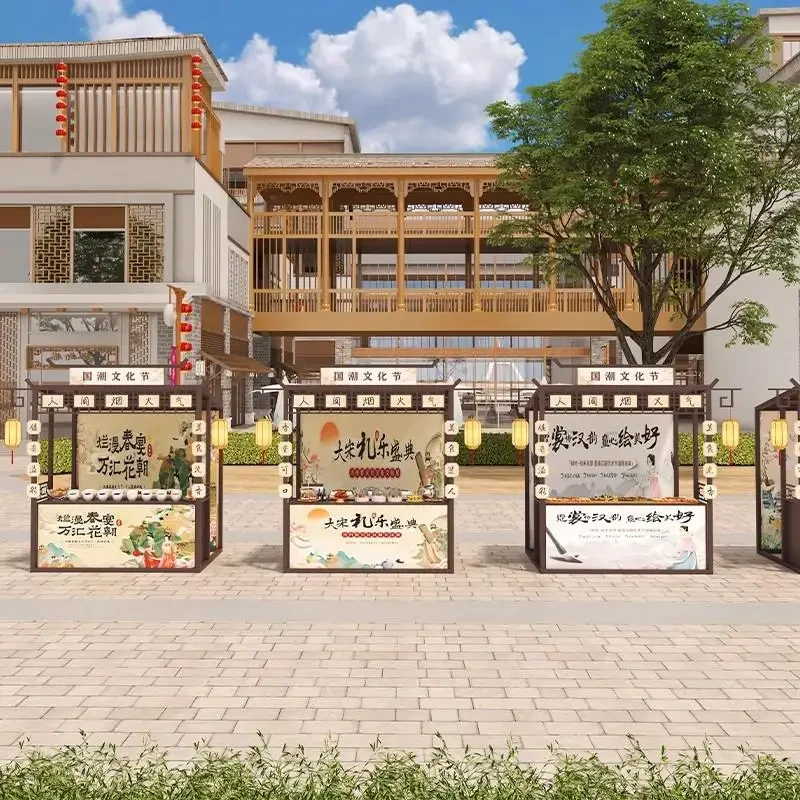 Подставка для закусок для гурманов, уличный киоск, многофункциональный стол для продажи киосков