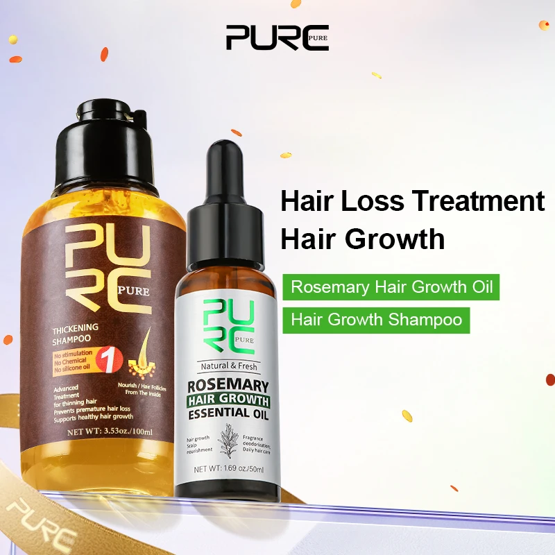 

Rosemary Oil Hair Growth Ginger & Shampoo Kit Products for Fast Thicken Scalp Anti Hair Loss Treatment Repair Damaged Hair Care