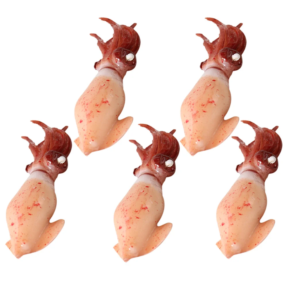 

5Pcs Simulation Squid Realistic Food Material Home Decor DIY Crafts Gift Option Lifelike Pretend Food Artificial Meat