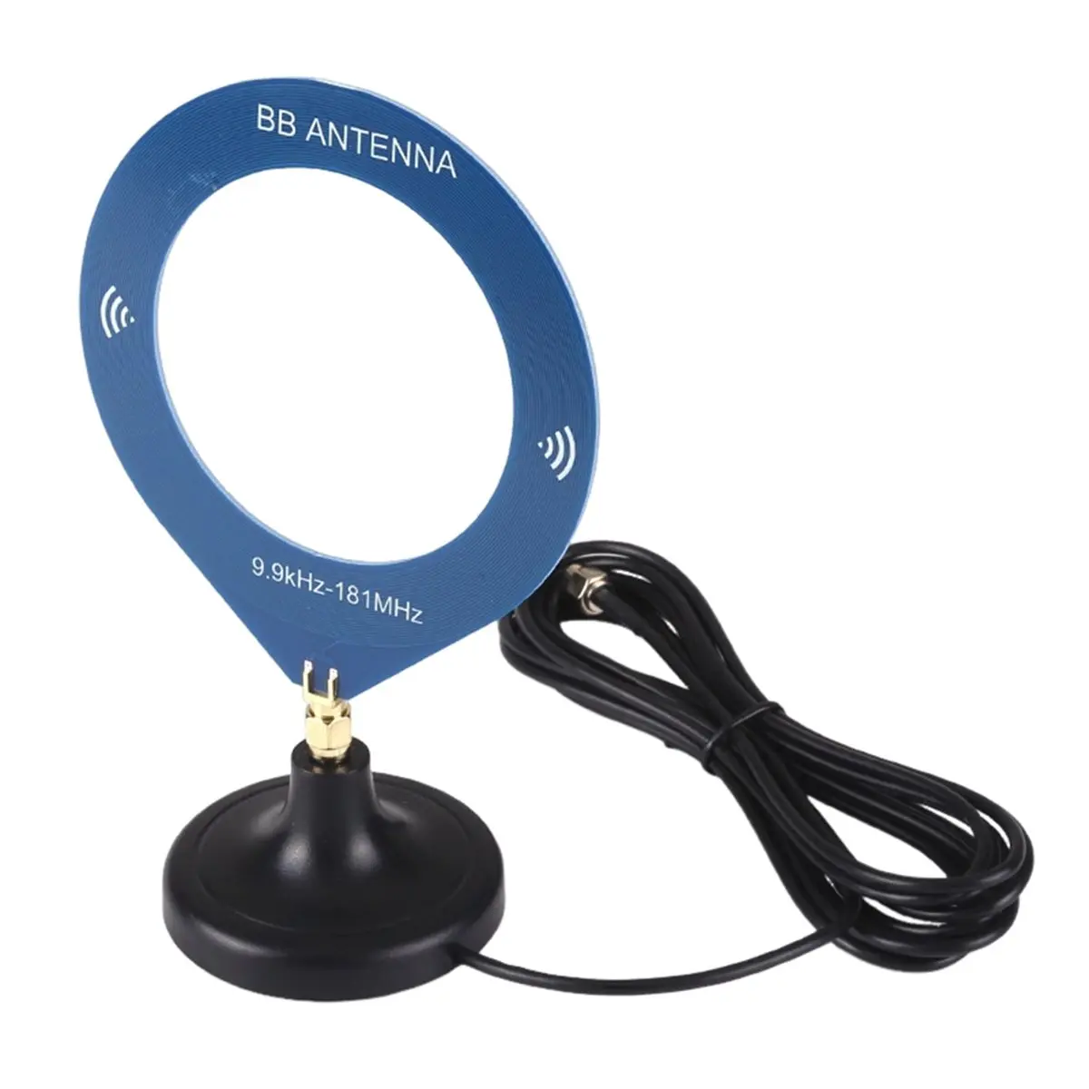 A003 Upgraded Donut Antenna 10kHz-180MHz AW/MW/SW/FM/VHF Broadband Reception Antenna with SMA Base for SDR Radio