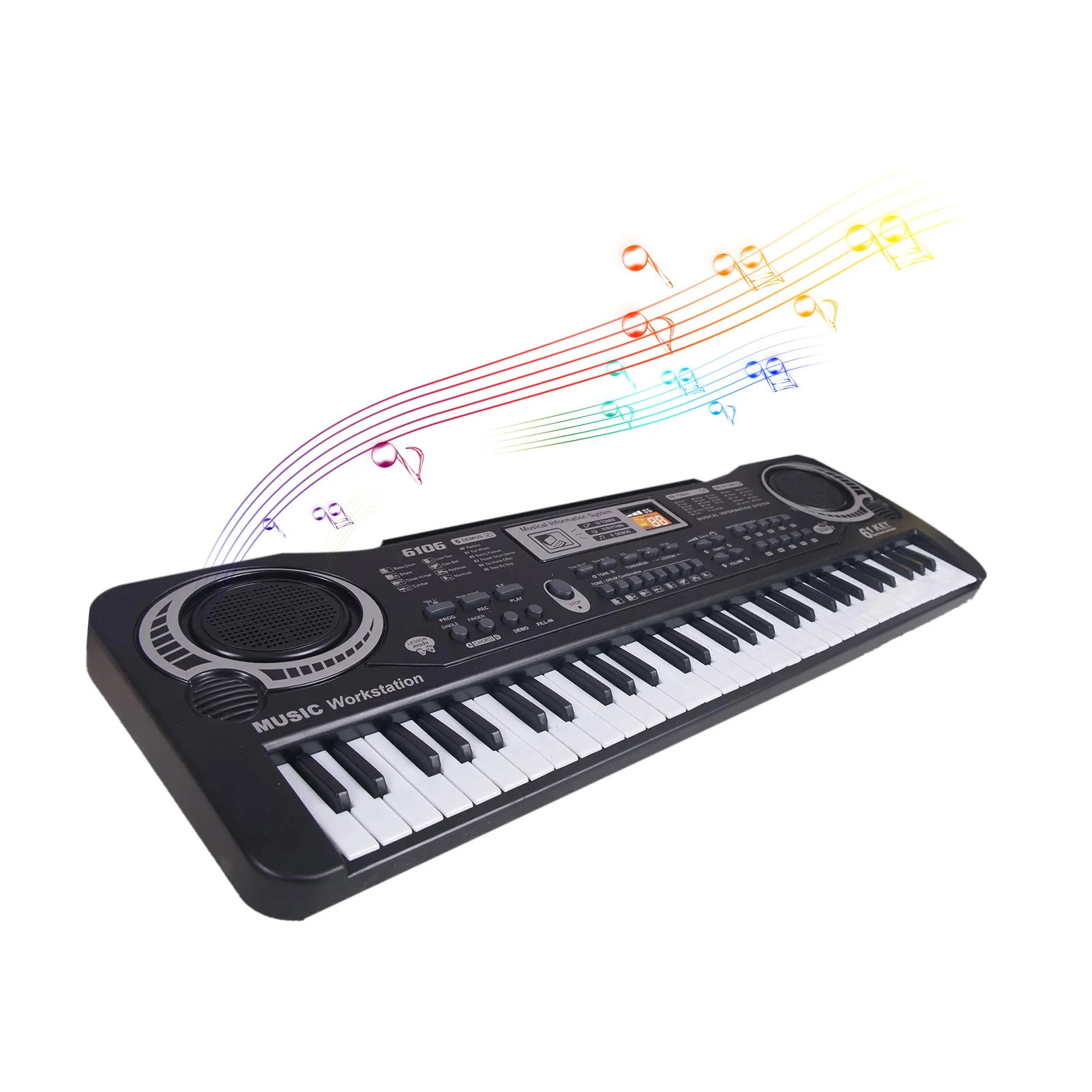 

Electric Keyboard Piano 61 Keys Black Digital Music Electronic Keyboard Electric Piano Kids Musical Instrument