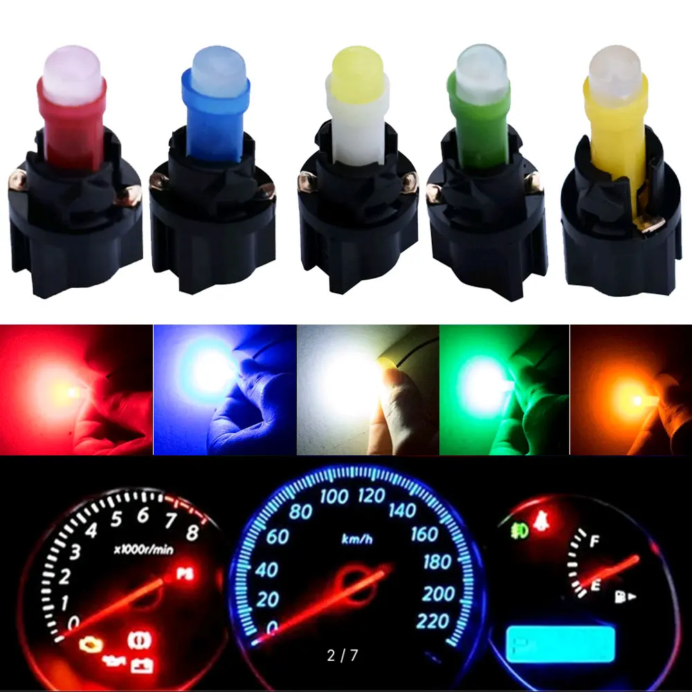 

10Pcs Auto Instrument Panel Lamp Car LED Dashboard Light T5 Car Interior Decoration Lights Car Lights Universal Accessories