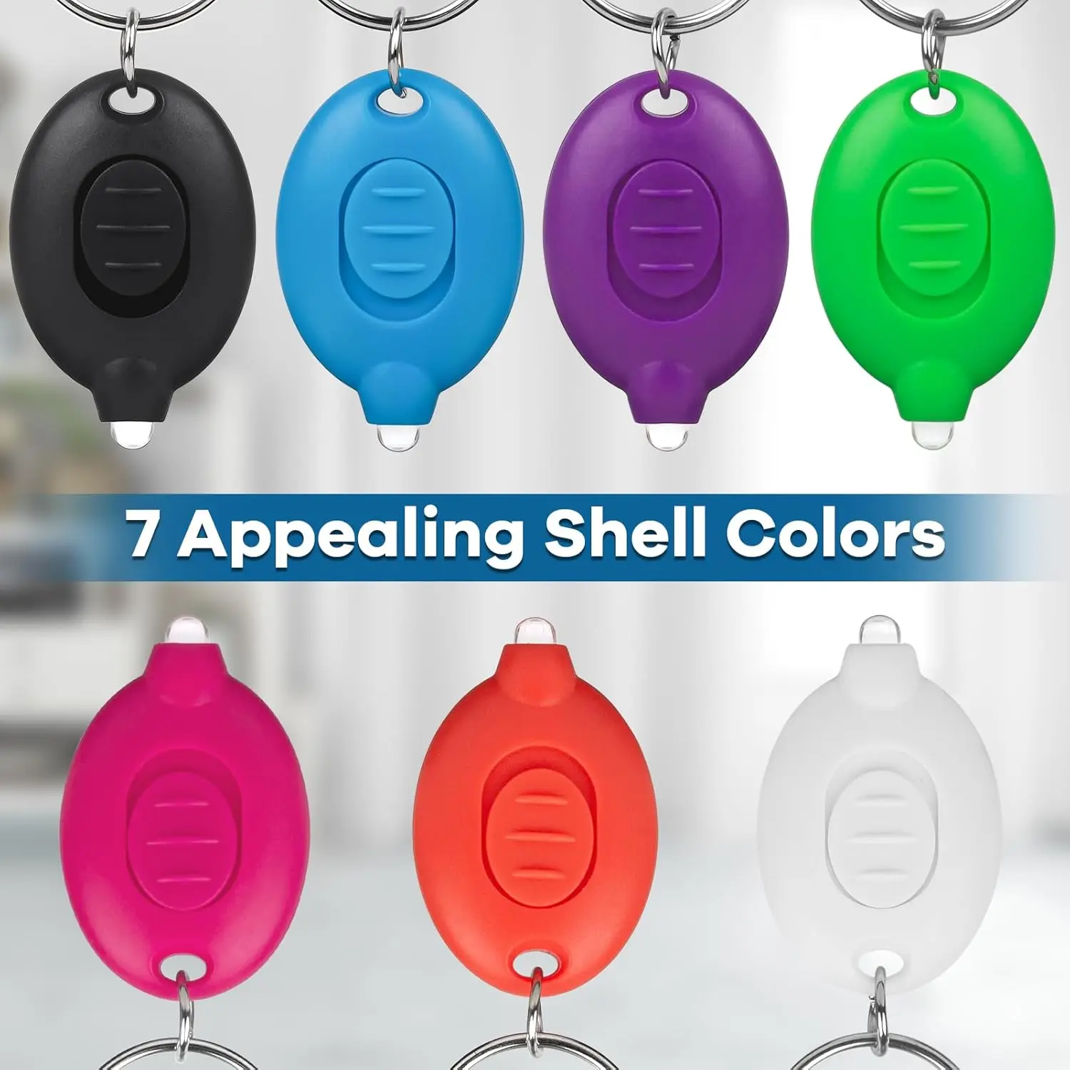 7 Pcs Mini Keychain Lights Super Bright Mini Flashlight for Outdoor Activities and Emergency Lighting, 7 Colors Housing