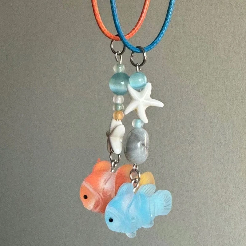 Collares Vintage con colgante de pez payaso para mujeres y hombres, Gargantilla Simple y fresca, accesorios de joyería, regalos versátiles