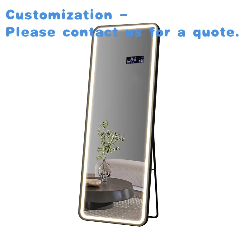 custom.YUSON YS57141E LED Full Body Length Weather Display Floor Standing Aluminium Framed Dressing Mirror LED Mirror