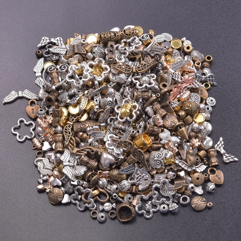 10/30/50/100Pcs Random Mix Bead DIY Handmade Necklace Earrings Loose Separated Bead Jewelry Alloy Accessory Matel Wholesale