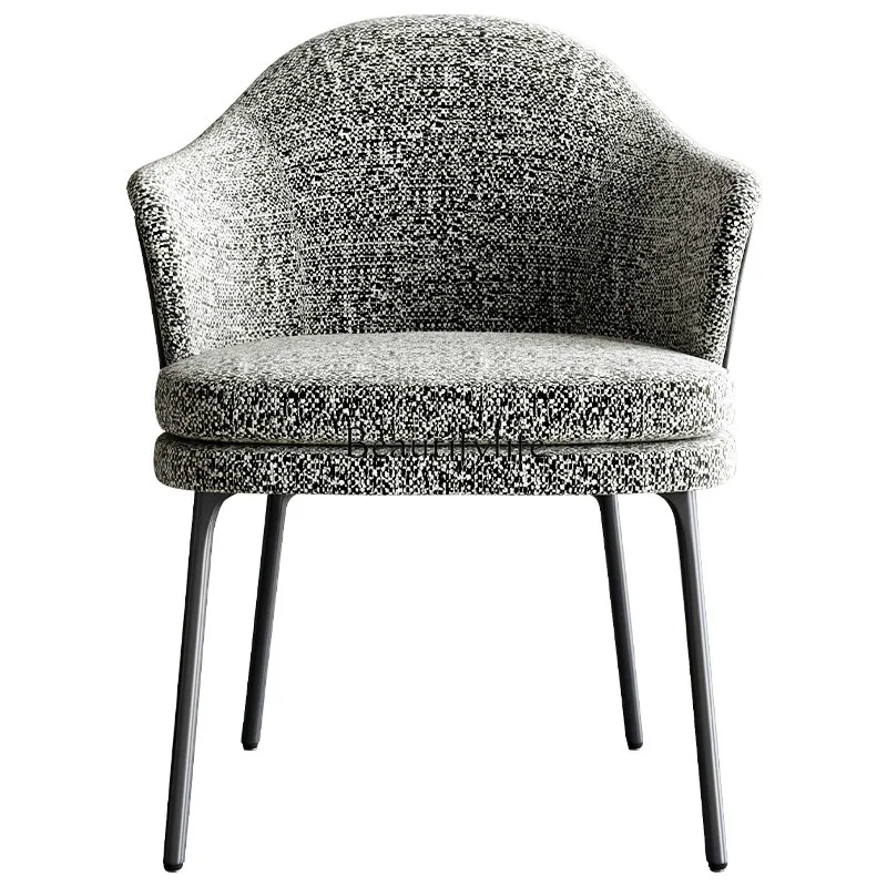 

Italian light luxury design dining chair high-end villa large flat backrest