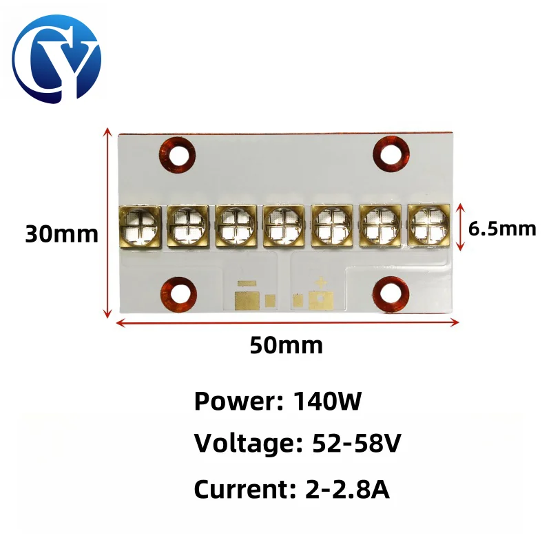 

70w 140W uv led 6565 Smd Uv Lamp Chip 365nm 385nm 395nm 405nm uv curing lamp uv light for inkjet printer