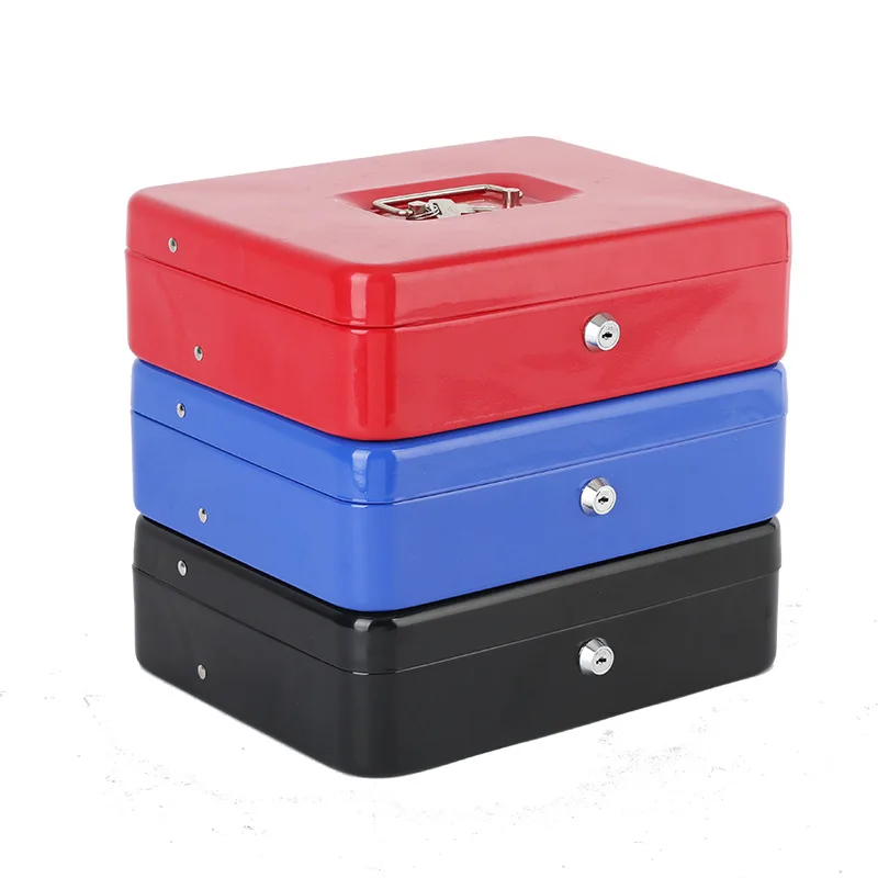 กล่องเก็บเงินแบบใช้กุญแจ กล่องเก็บตั๋ว ป้องกันการโจรกรรม กล่องเก็บเงินแบบพกพา กล่องฟิวส์ขนาดเล็กสำหรับใช้ในบ้าน