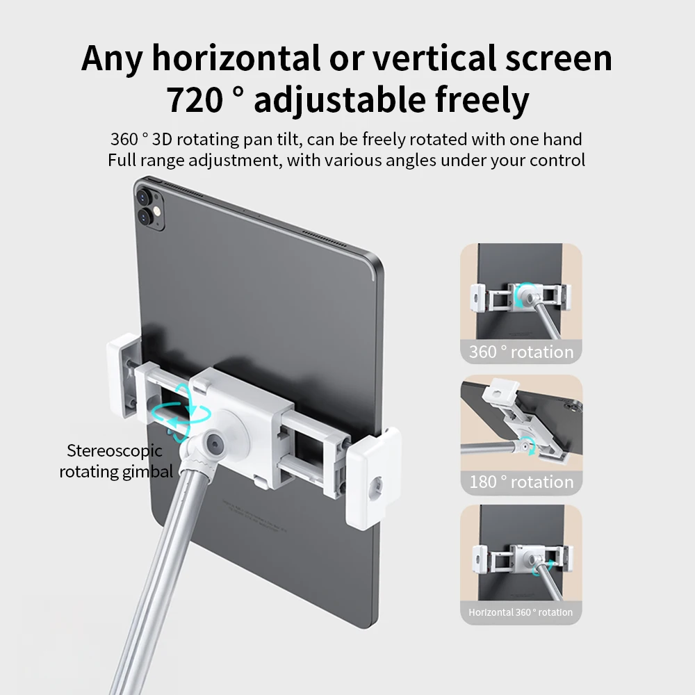 ขายึดโทรศัพท์สำหรับไลฟ์สด 180 °   ขาตั้งกล้องแบบพับได้พร้อมน้ำหนัก ขาตั้งแบบคานยื่น อุปกรณ์เสริมสำหรับขาตั้งเซลฟี่