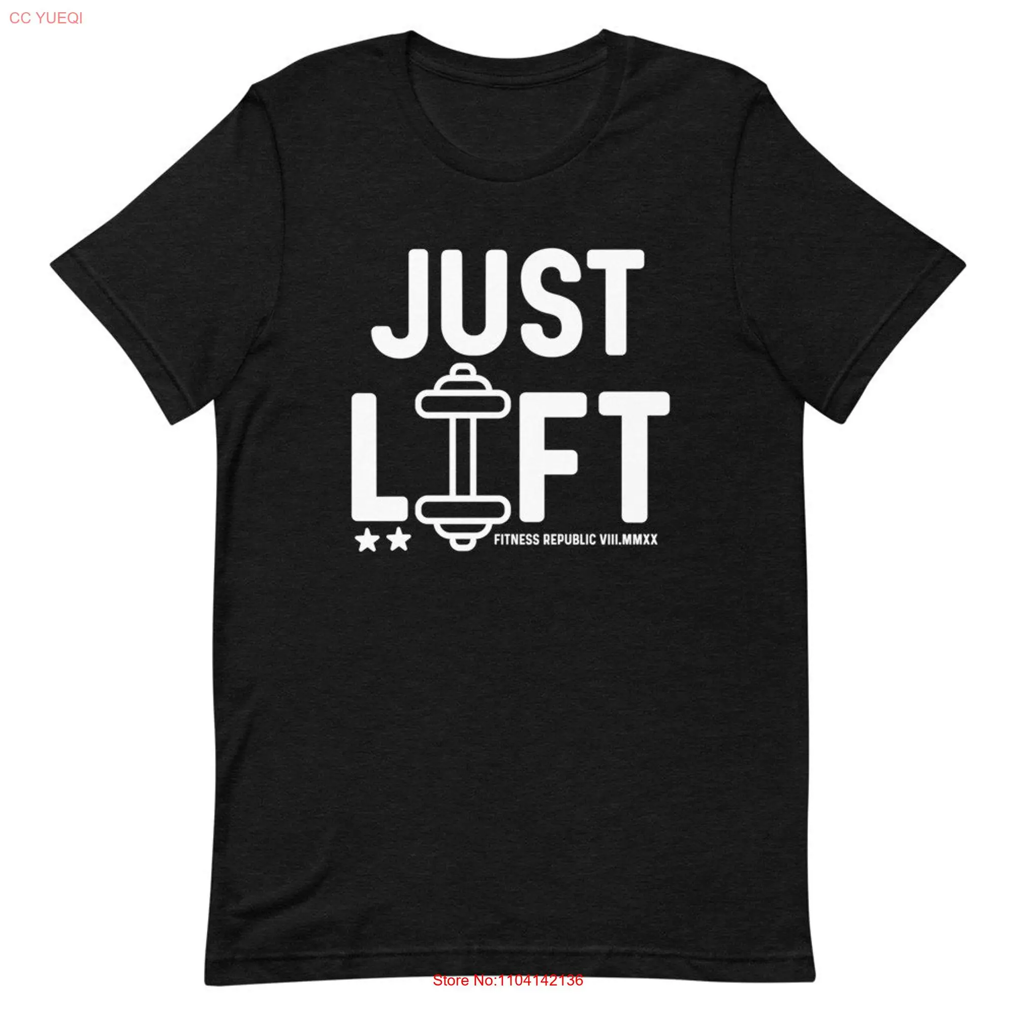 JUST LIFT Athletic Fit T Shirt Fitness Republic long or short sleeves