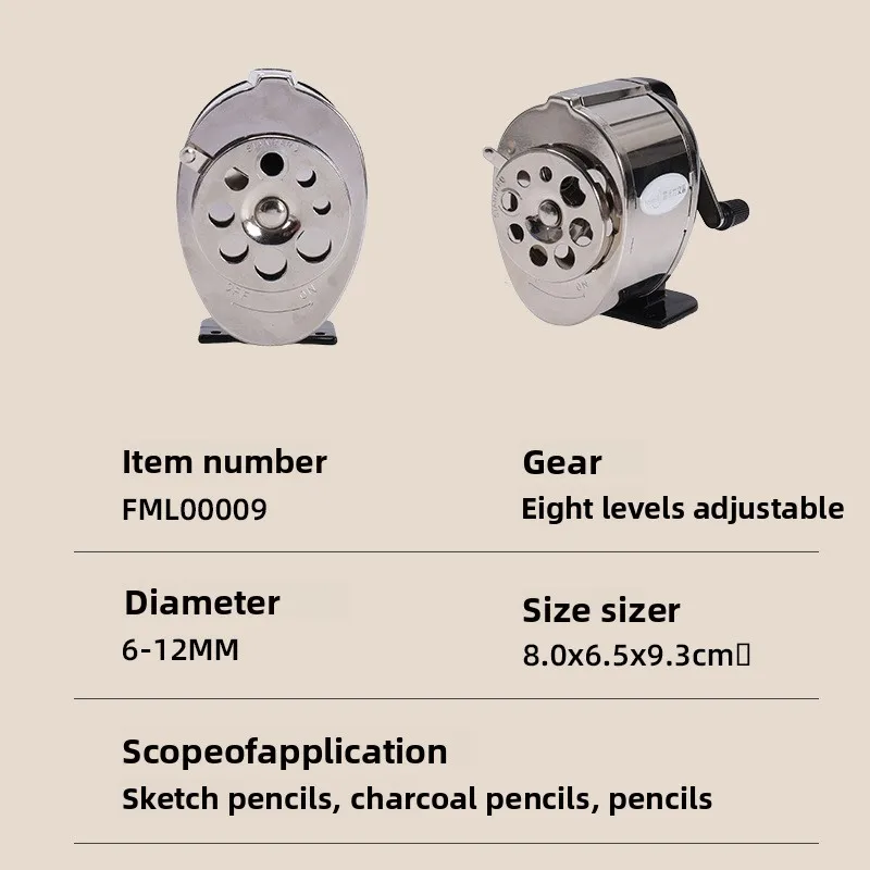Multi Hole Writing Pencil Sharpener Adjustable Tip Manual Crank Rotary Sharpener for Student Use Pencil Sharpening Device Tool