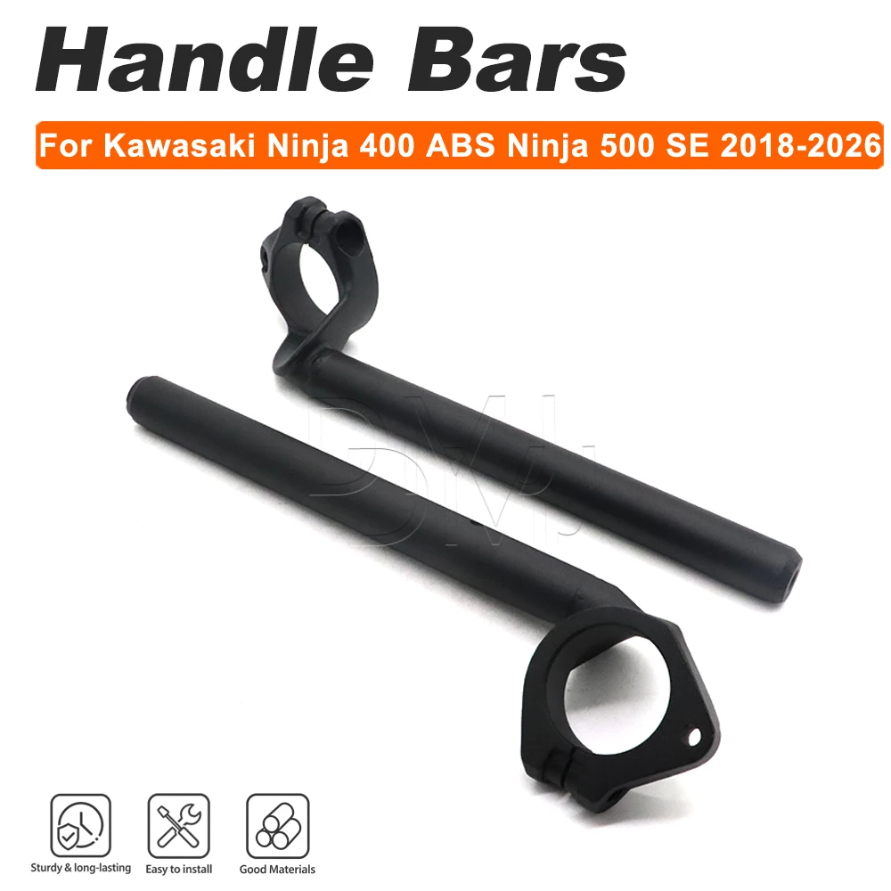Motorcycle Left Right Handle Bars Clip-on Fork Tube Handlebars For Kawasaki Ninja 400 ABS Ninja 500 SE 2018-2026