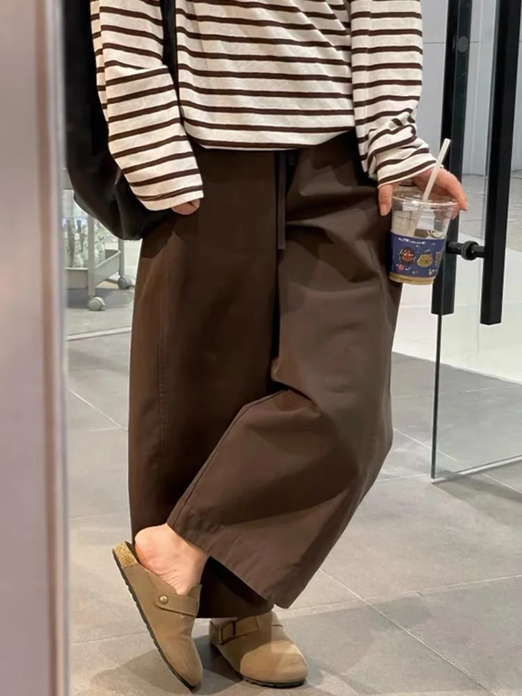 

Browan High Waist Wide Leg Casual Pants Women's plus Size Workwear Trousers Autumn Winter Loose Fit Comfortable Pants