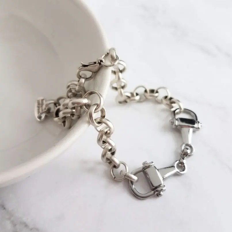 

5pcs Horseneck Buckle Bracelet Equestrian Stirrup Jewelry Snaffle English Riding Horsebit Snafflebit Charm Bracelet