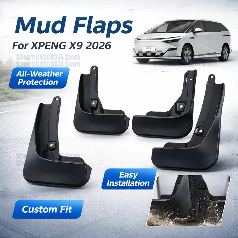 Mud Flaps For XPENG X9 Zengcheng Edition 2026 Mud Guard Flap Set Dirty Splash Guard Fender Flares Front Rear Accessories