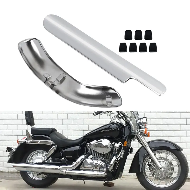 Motorcycle Exhaust Muffler Pipe Heat Shield Cover Guard Leg Protector Chrome For Honda Shadow VT750 VT400 1997-2025