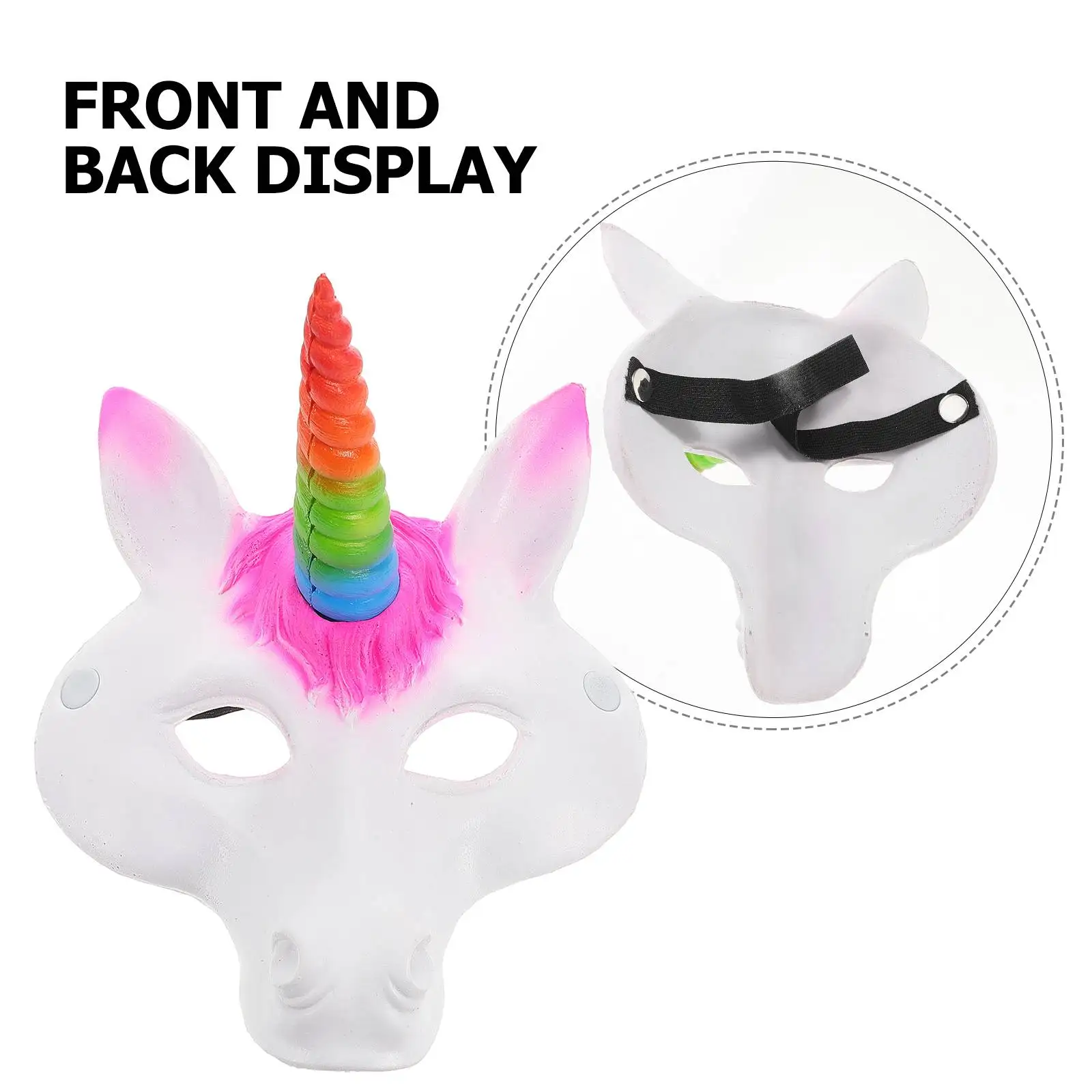 หน้ากากยูนิคอร์นขนยาวฮาโลวีน Sally Horse Head Therain สัตว์ตลกสามมิติ Miss