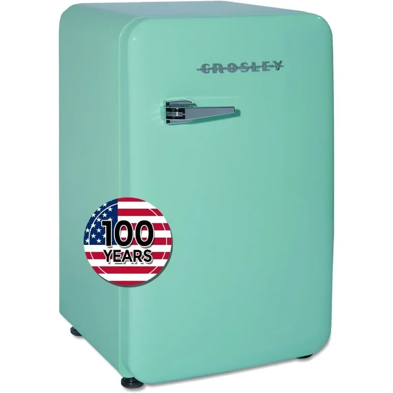 Crosley Retro Mini Fridge 3.2 Cu Ft Mint Green w/o Freezer, Compact Refrigerator for Bedroom, Garage, Office Under Desk