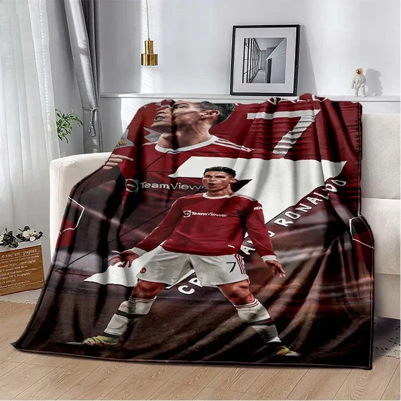 3D Print Football Star CR7 Soft Plush Blanket, Flannel Blanket Throw Blanket for Living Room Bedroom Bed Sofa Picnic Cover