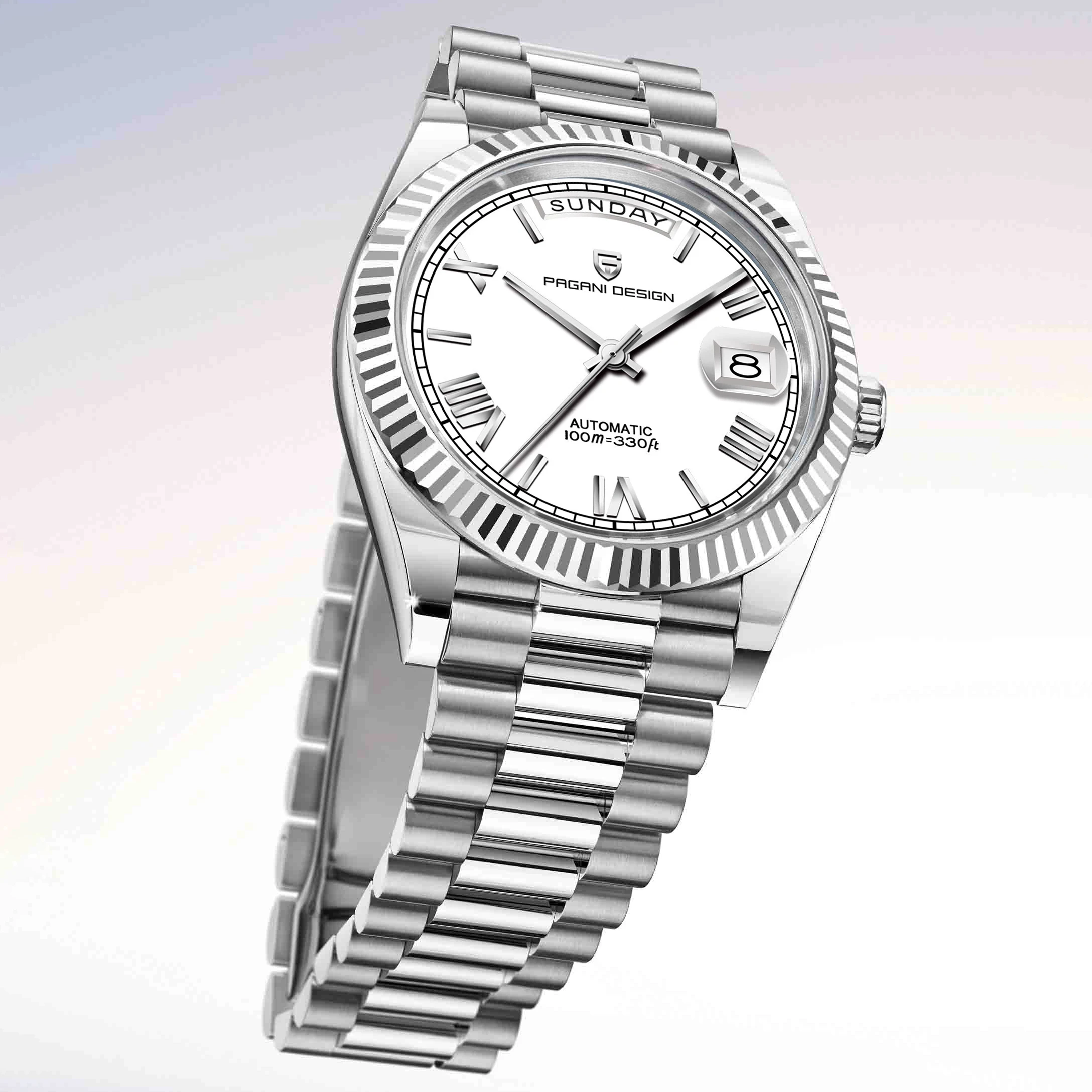 

PAGANI DESIGN 2025 Новый DD36 V2 Белый циферблат Роскошные AR Сапфировое стекло Автоматические часы Мужские водонепроницаемые механические часы Дата Неделя Мужские