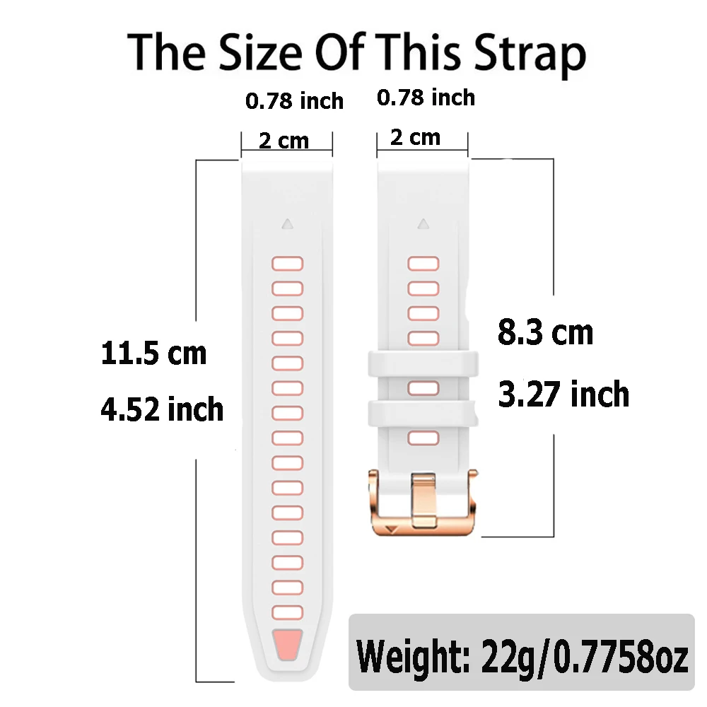 Quickfit 20 مللي متر حزام ساعة سيليكون للرجال والنساء ل Garmin ساعة Fenix 8-43 مللي متر Smartwatch اكسسوارات مهرجان حزام ساعة اليد