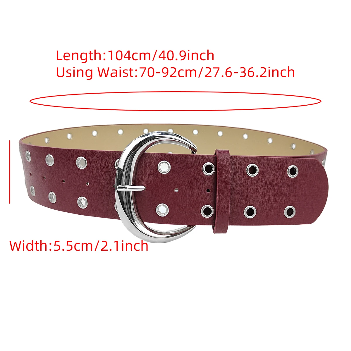 A street fashion wide waistband women's Ankora red decorative dress accessory eye-catching design belt