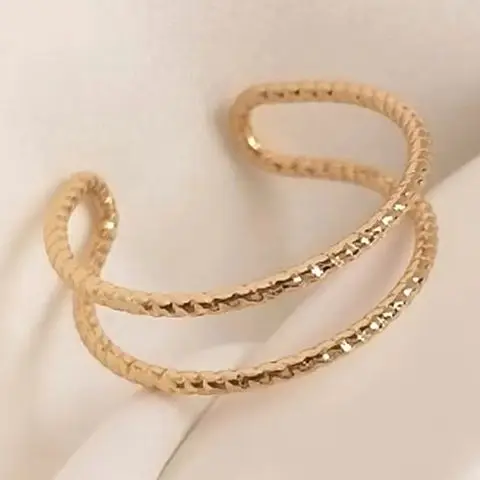 14K Gold Wrapped Batch Flower Hard Wire Double Strand Ring DIY Beading Accessories Copper Fried Dough Twists Manual Winding