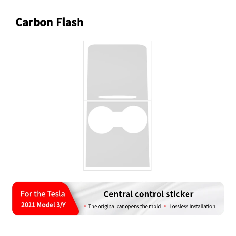

Carbon Flash For tesla 2021-2023 model 3 Y center sticker Center Console Panel Grain Film Central Control TPU material