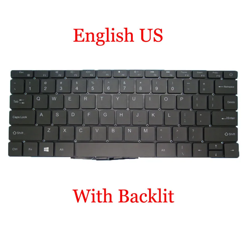 Laptop Backlit MB2751014 PRIDE-K3947 Keyboard For FUNHOUSE F10 MPro / F10 APro English US German GR Black Silver